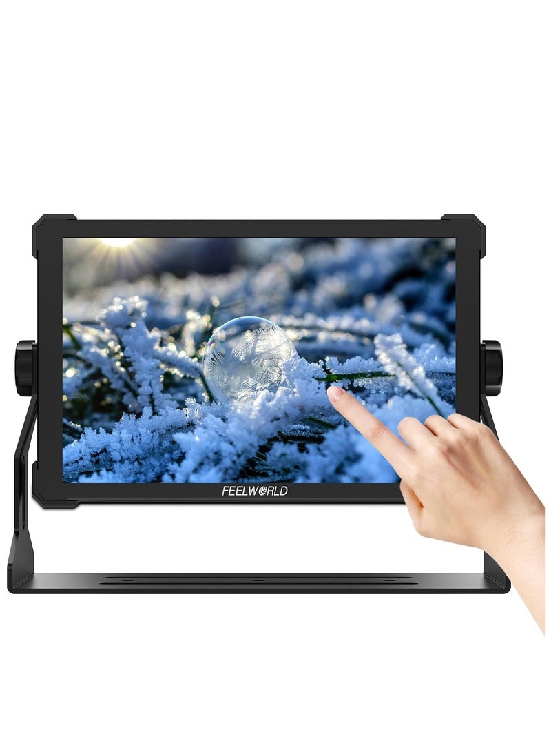 فيل وورلد شاشة مراقبة ميدانية للكاميرا FEELWORLD T10 مقاس 10.1 بوصة مع شاشة تعمل باللمس، تدعم منفذ HDMI بدقة 4K بتردد 60 هرتز، وجدول بحث ثلاثي الأبعاد، ودقة 1920 × 1080، ونطاق ديناميكي عالي، وشكل موجي، وتركيب خارجي NP-F970، وهيكل من سبائك الألومنيوم - Image 1