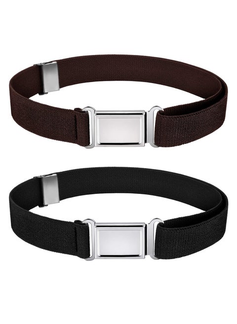 2 عبوة حزام أزياء مغناطيسي للأطفال حزام أزياء مغناطيسي قابل للتعديل مرن للاستخدام اليومي للأولاد والبنات