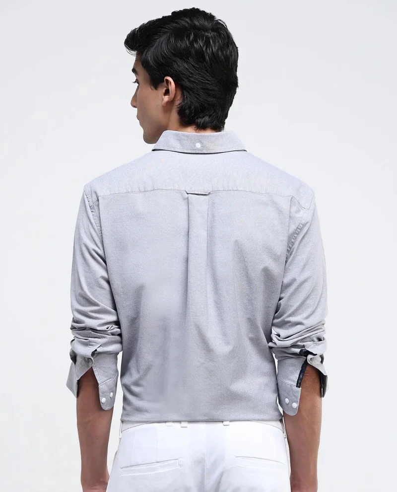 Rare Rabbit Men's Plain Formal Shirt With Embroidered Logo