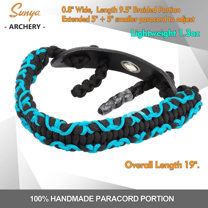 Sunya Archery Bow Wrist Sling, 550 Paracord Strap Comfortable on Hand.100% Full Grain Leather Yoke, Multiple Camo Colors.Fit Compound Bow Stabilizer & Recurve. - Image 4