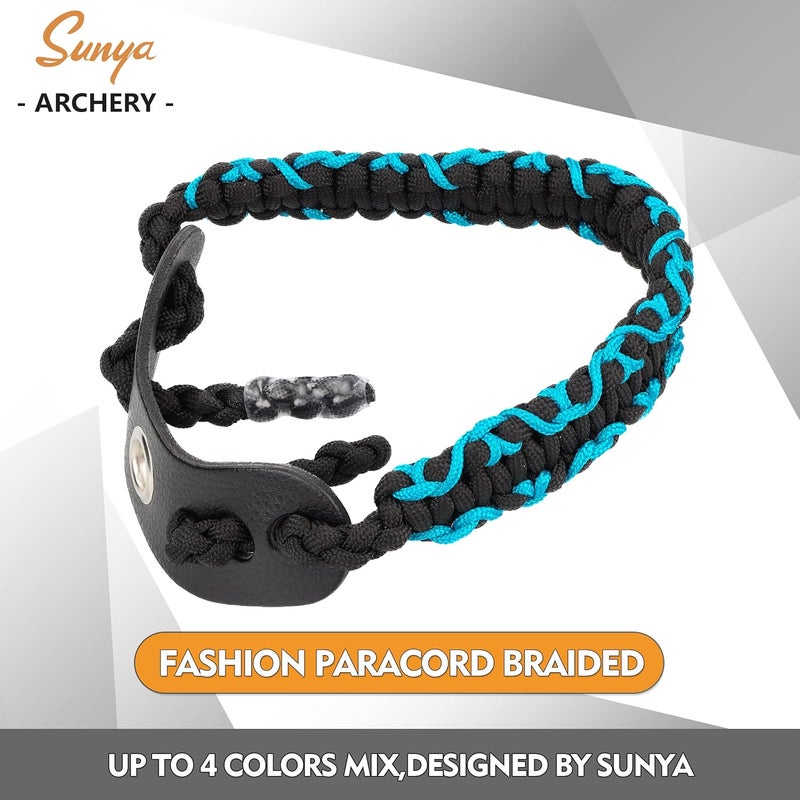 Sunya Archery Bow Wrist Sling, 550 Paracord Strap Comfortable on Hand.100% Full Grain Leather Yoke, Multiple Camo Colors.Fit Compound Bow Stabilizer & Recurve. - Image 3