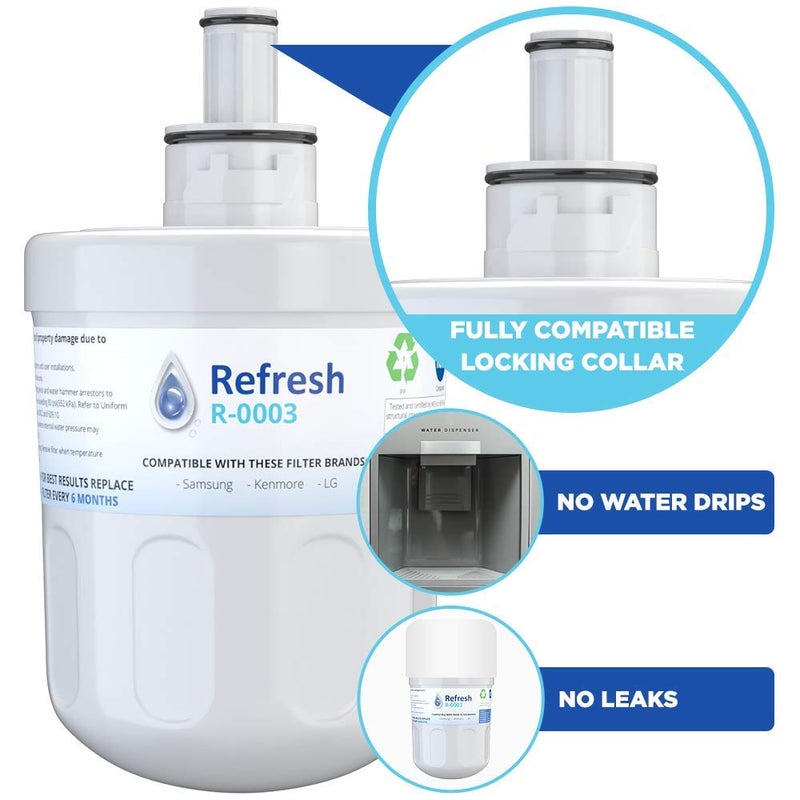 ريفريش استبدال التحديث لجهاز Samsung Aqua-Pure Plus Da29-00003G Da29-00003A Da2900002B Da2900003 Da2900003F Da290002 Hafcu1 Hafin2 وWaterdrop Wd-Da-29-00003G فلتر مياه الثلاجة (3 عبوات) - Image 2