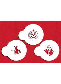 Designer Stencils Designer Stencils C198 Halloween Candy Stencils (Small), Witch - Jack-o-lantern - Ghosts, Beige/semi-transparent  - Image 3