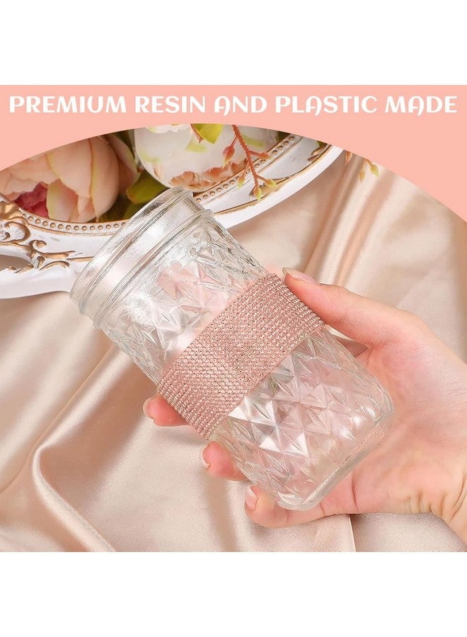 maycreate شريط الراينستون الذاتي اللصق باللون الوردي الذهبي من MAYCREATE®، شريط لامع من الكريستال الماسي لتغليف الهدايا، مشاريع الفنون والحرف اليدوية، الزفاف، ديكور الحفلات، 1 ياردة - Image 4