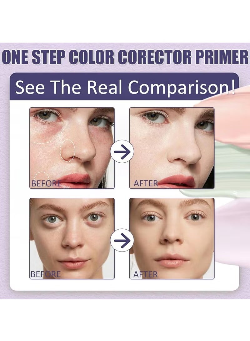 SADOER One Step Color Corrector Tricolor Primer for Face Before Makeup SPF 50 Face Moisturizing Isolation Cream Sweatproof and Oil Control Brightening Daily Primer CrueltyFree - Image 4