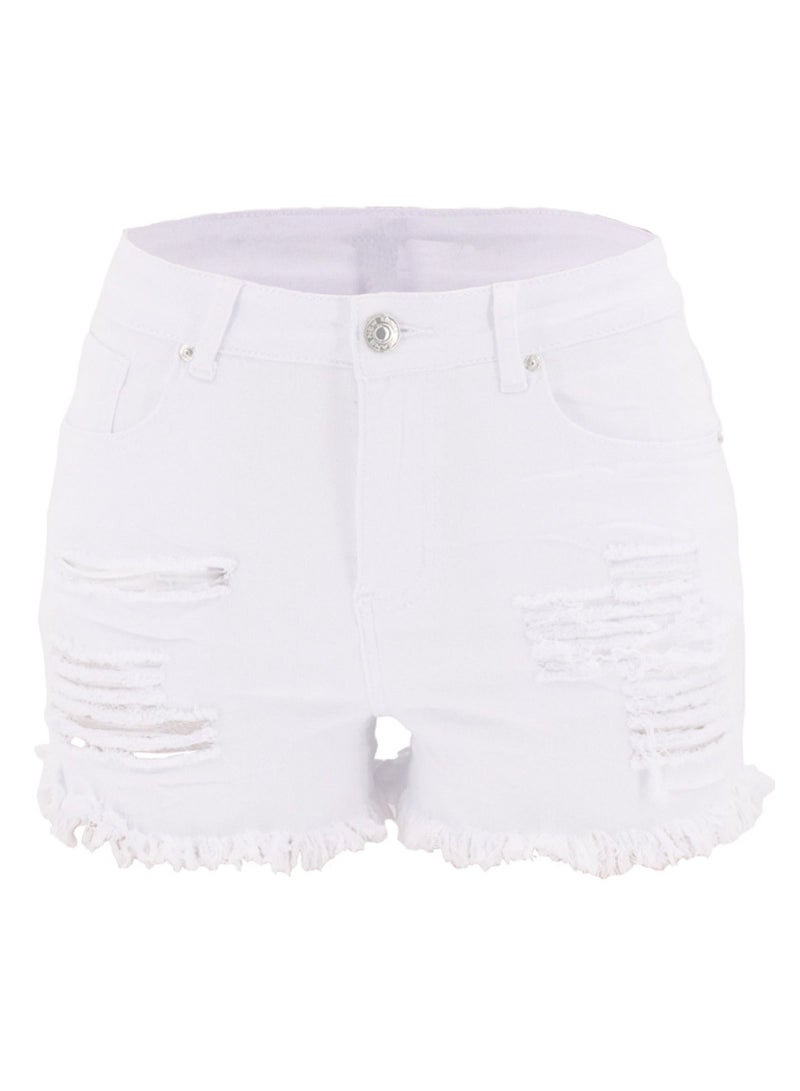 Loquat Women's High-Waisted Slim Denim Shorts - Image 1