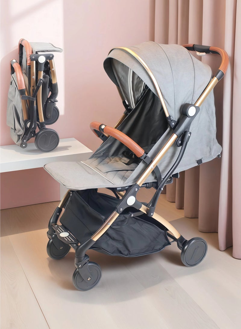 EASY FUTURE One-click Foldable Ultra Lightweight Travel Stroller Foldable Gear for Airplane Absorbent Multi Position Reclining Seat Adjustable Canopy Foldable Storage Basket NO.1104 - Image 1
