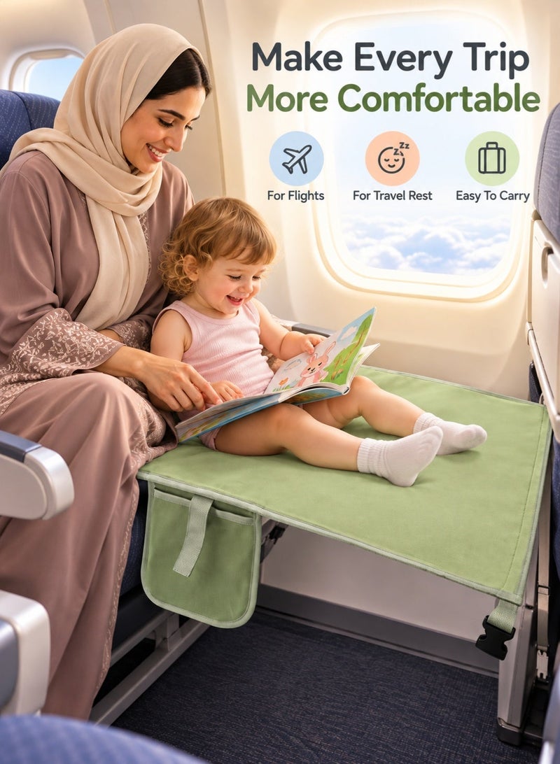 insular Toddler Airplane Bed,Airplane Seat Extender for Toddler Rest, Kids Airplane Seat Extender Travel Bed, Plane Seat Extender Kids, Airplane Travel Essentials for Kids Rest Legs Lie Down on Plane(Green) - Image 4
