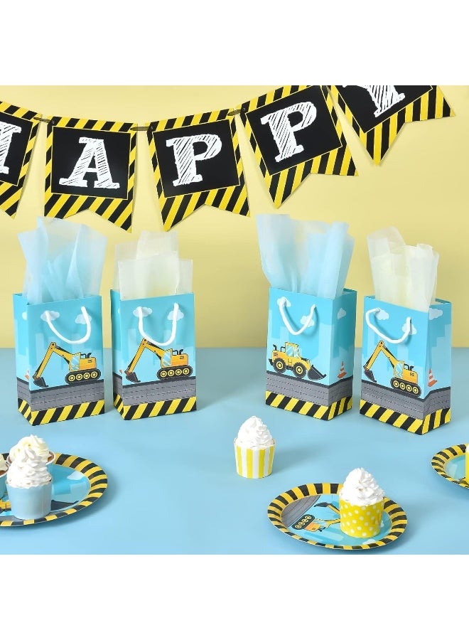 Wernnsai WERNNSAI 16PCS Construction Goodie Bags - Construction Birthday Party Favors Bags for Kids Boys Construction Party Supplies Dump Truck Tote Bags Candy Treat Gift Storage Bags Birthday Baby Shower  - Image 3