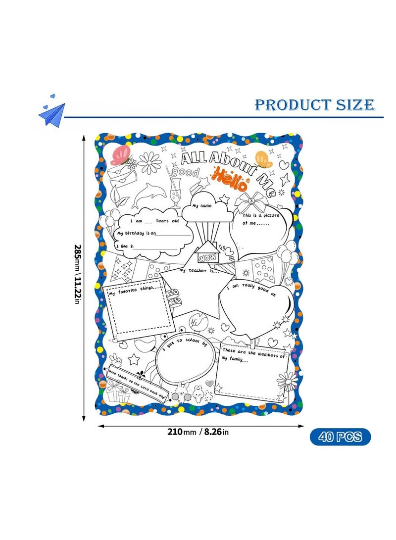 Classroom Coloring Posters for Kids, DIY Craft Activities, Party Favor Supplies, Back to School Essentials for Kindergarten, Preschool, and Elementary (40 Pack)