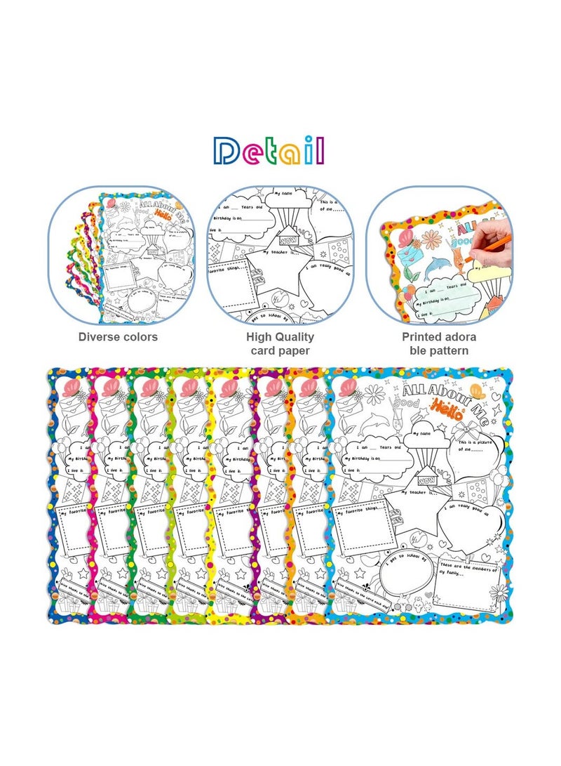 Classroom Coloring Posters for Kids, DIY Craft Activities, Party Favor Supplies, Back to School Essentials for Kindergarten, Preschool, and Elementary (40 Pack)