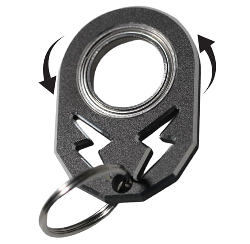 YIPUKIYI Keychain Spinner Fidget Ring Metal Key Chain Spinner Fidget Ring Type Toy for Man Women and Kids Black - Image 1