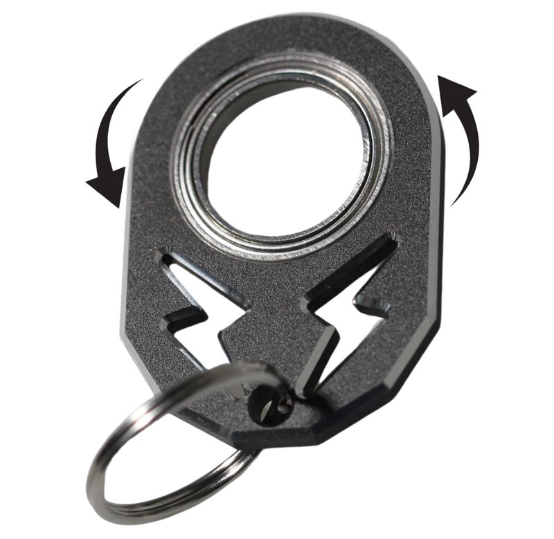 YIPUKIYI Keychain Spinner Fidget Ring Metal Key Chain Spinner Fidget Ring Type Toy for Man Women and Kids Black - Image 4