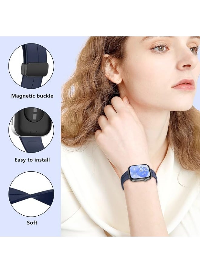 Silicone Strap Compatible with Huawei Watch Fit 3/Fit 4/Fit 4 Pro Magnetic Metal Buckle Sport Silicone Breathable Strap for Men Women Band Quick Release Soft Replacment Wristband - Image 4