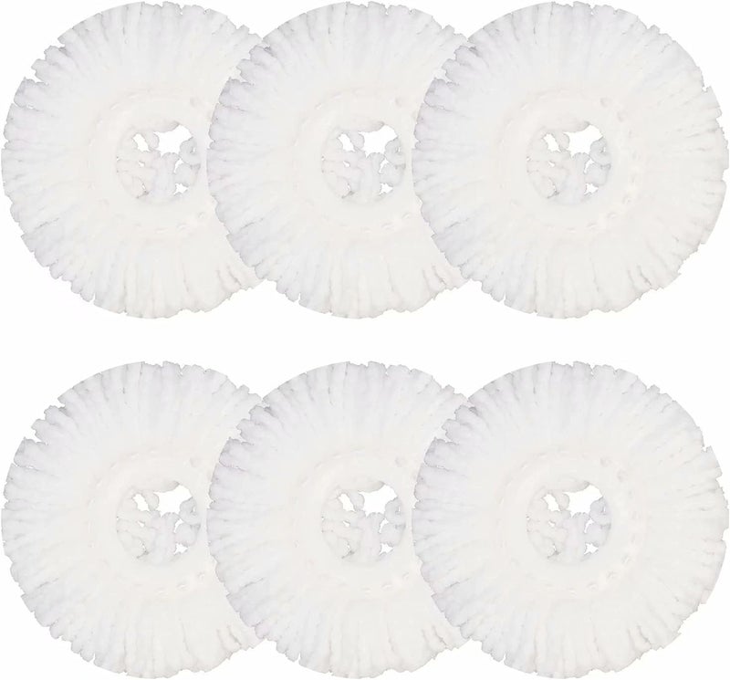 ابو رأس موك لمكنسة Hurricane Spin Mop من القطن الدقيق، مع أغطية موك دائرية، 6 عبوات - Image 1