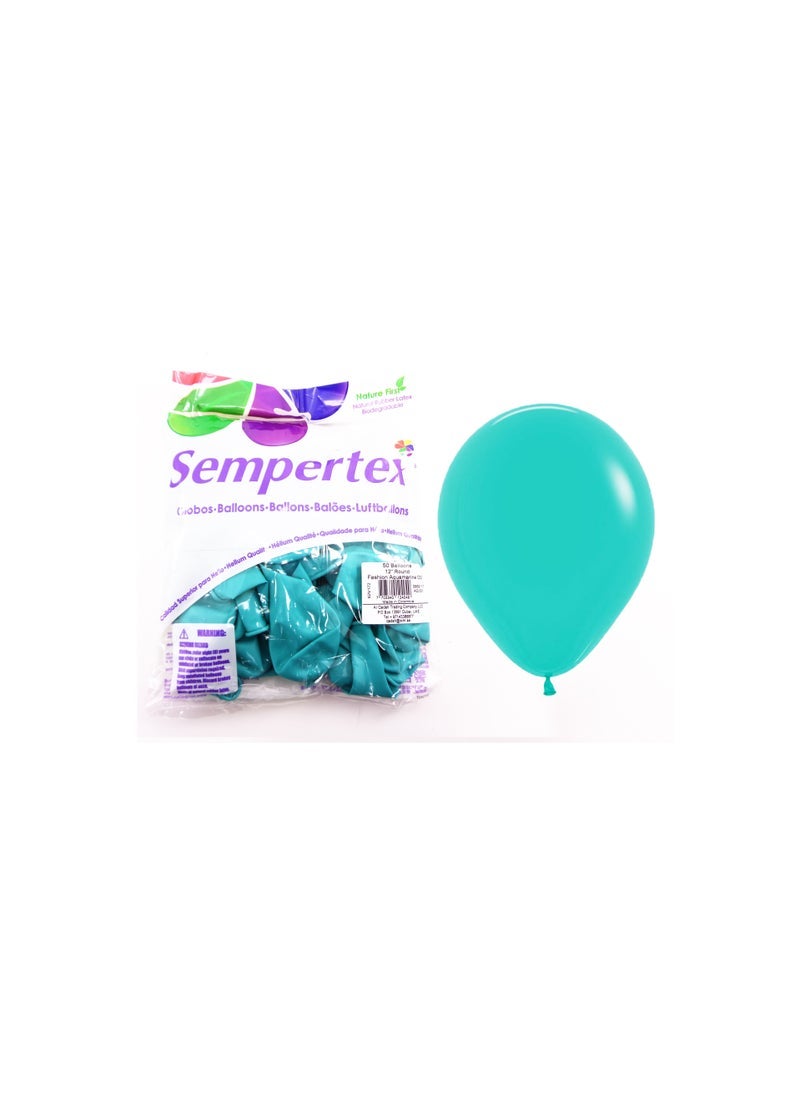 Sempertex 50 pcs,12" Round Balloons, Fashion Aquamarine - Image 3