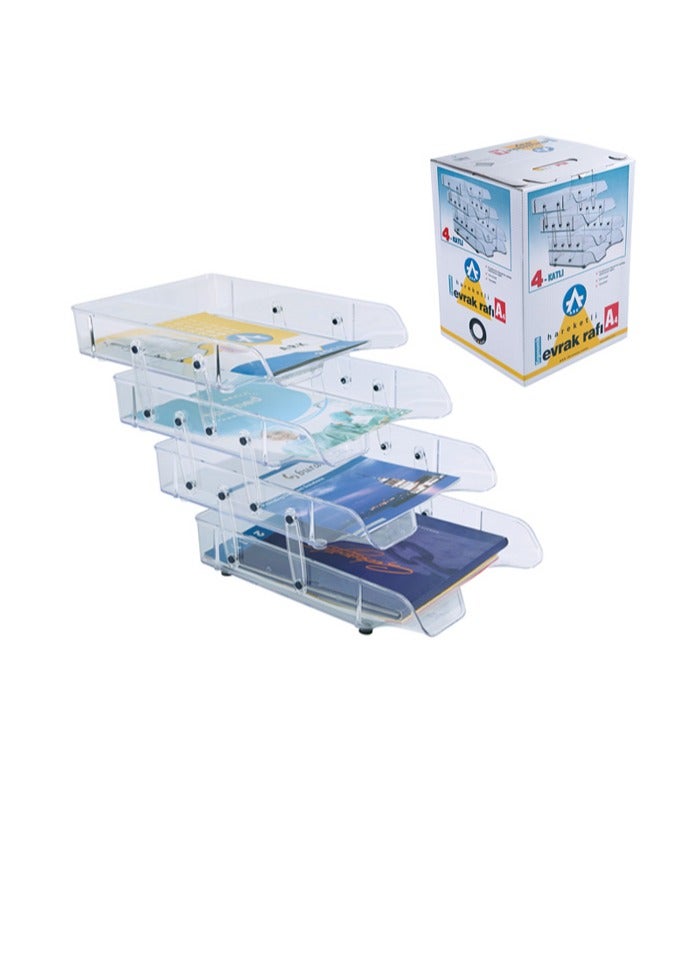 ارك صينية منزلقة بـ4 طبقات من ايه ار كيه، لون شفاف - Image 1