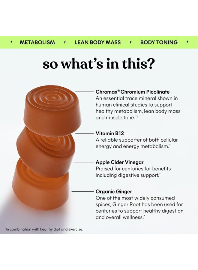 Lemme جواهر التمثيل الغذائي، خل التفاح، الكروم المدروس سريرياً، ب12، زنجبيل، تعزيز الكتلة العضلية النحيفة، نكهة البطيخ والتفاح (30 يومًا من الإمداد) - Image 3