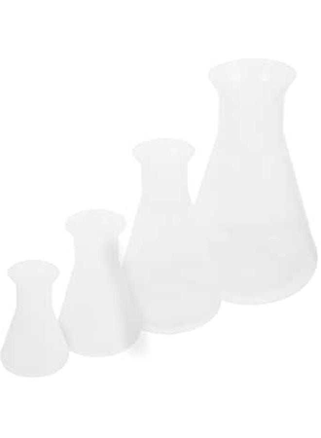 4pcs Erlenmeyer Flask Set 50ml 100ml 250ml 500ml Pp Scale for Chemistry Lab Experiments - Image 1
