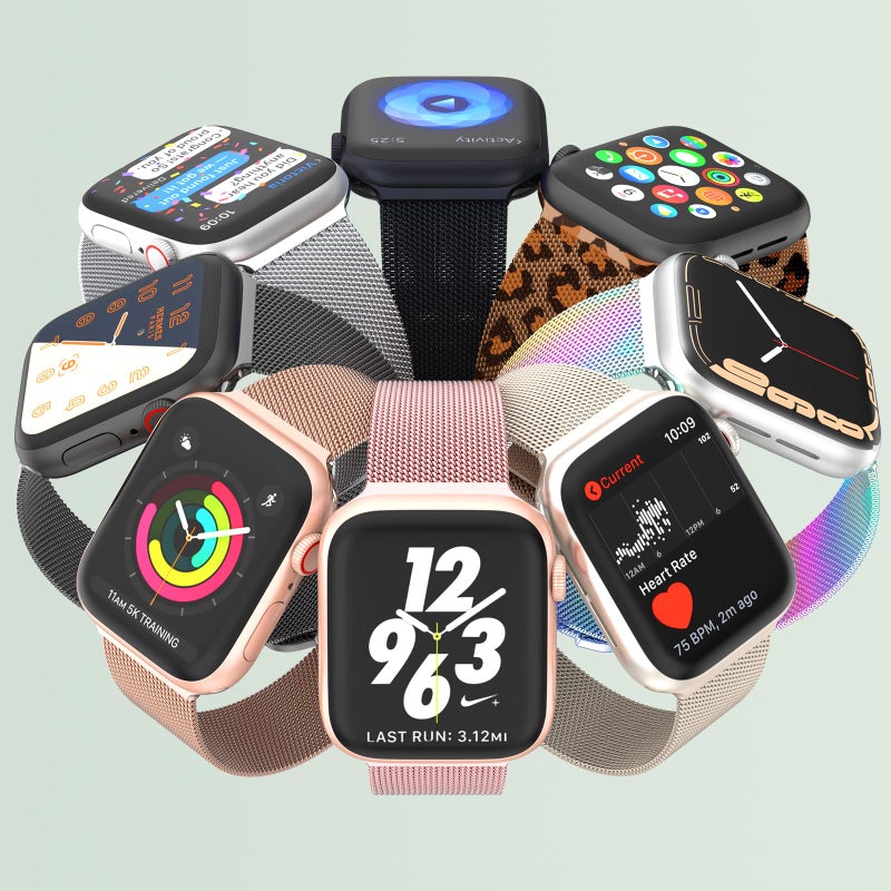 MARGE PLUS Compatible with Apple Watch Band Series 10, Ultra 2, SE, Ultra 9 8 7 6 5 4 Women and Men, Stainless Steel Mesh Loop Magnetic Clasp Replacement for iWatch Bands 38mm 40mm 41mm 42mm Midnight - Image 4