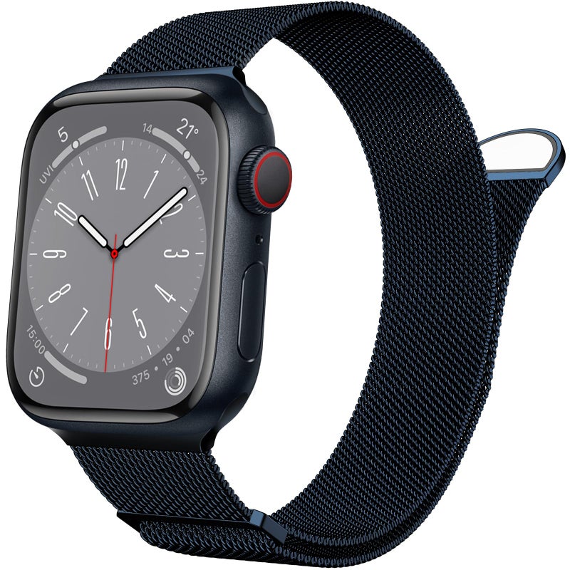 MARGE PLUS Compatible with Apple Watch Band Series 10, Ultra 2, SE, Ultra 9 8 7 6 5 4 Women and Men, Stainless Steel Mesh Loop Magnetic Clasp Replacement for iWatch Bands 38mm 40mm 41mm 42mm Midnight - Image 1