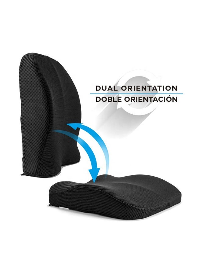 تانجبلب 2 في 1مسند الظهر اوتعديلها كوسادة مقعد مريحة عالية الجودة من إسفنج الذاكرة لدعم أسفل الظهر للقراءة في السيارة والراحة في السرير توفر الراحة - Image 3