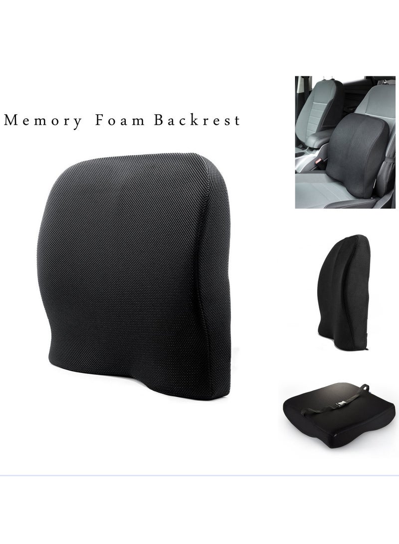 تانجبلب 2 في 1مسند الظهر اوتعديلها كوسادة مقعد مريحة عالية الجودة من إسفنج الذاكرة لدعم أسفل الظهر للقراءة في السيارة والراحة في السرير توفر الراحة - Image 1