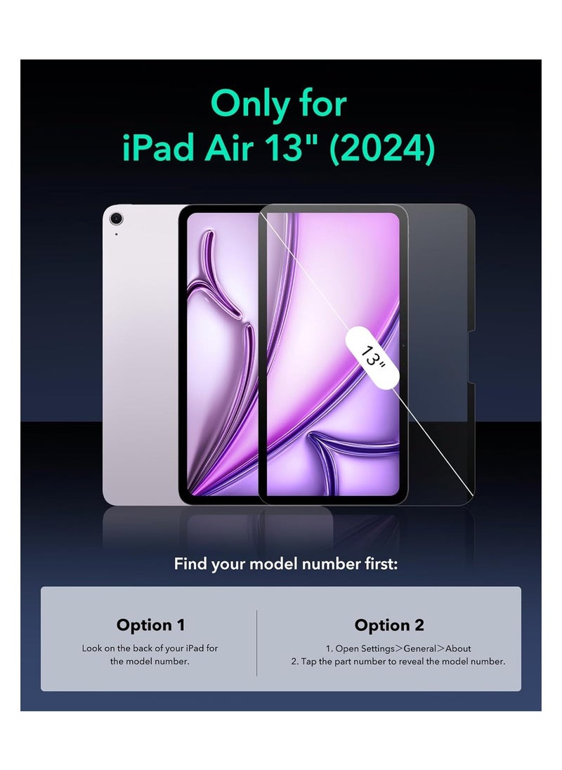 For iPad Air 13 Inch 2024 M2 Paper-Feel Magnetic Screen Protector Write and Draw Like on Paper Detachable and Reusable Compatible with Tempered Film Matte Finish