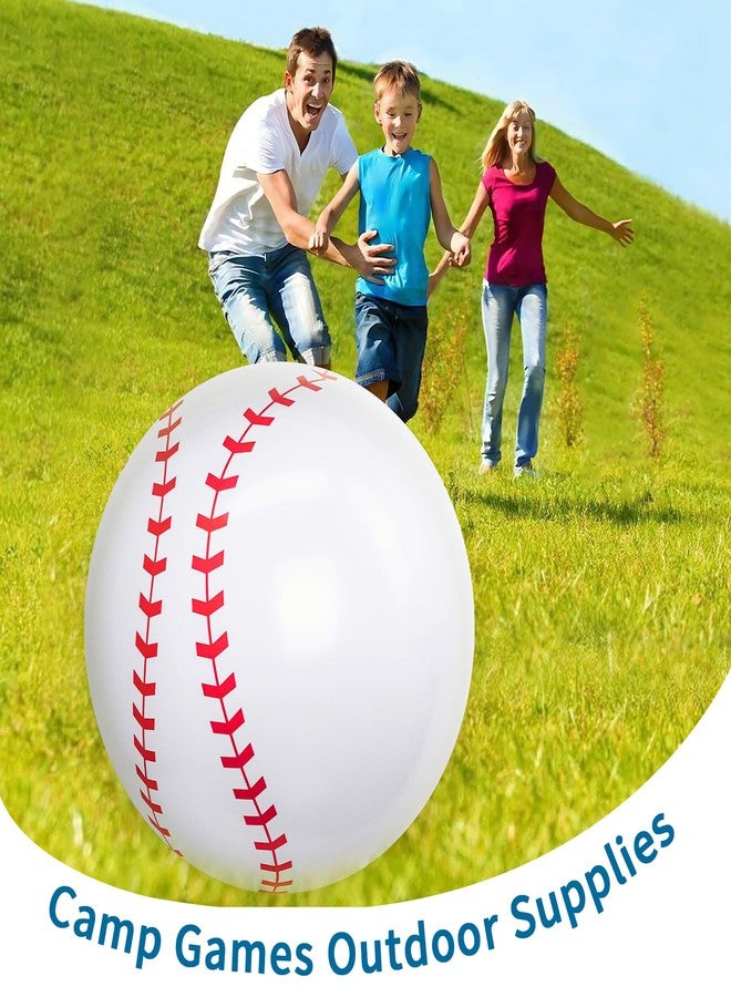 GOSR 2 Pack 30 Inch Giant Inflatable Baseball Large PVC Beach Balls Toys for Pool Summer Outdoor Activity Party Decorations - Image 3