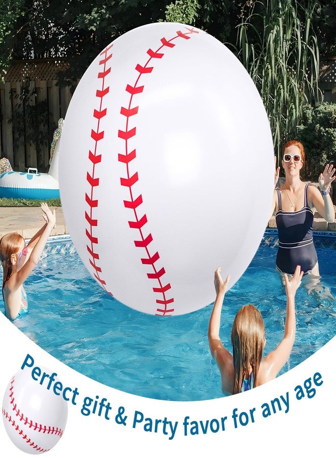 GOSR 2 Pack 30 Inch Giant Inflatable Baseball Large PVC Beach Balls Toys for Pool Summer Outdoor Activity Party Decorations - Image 4