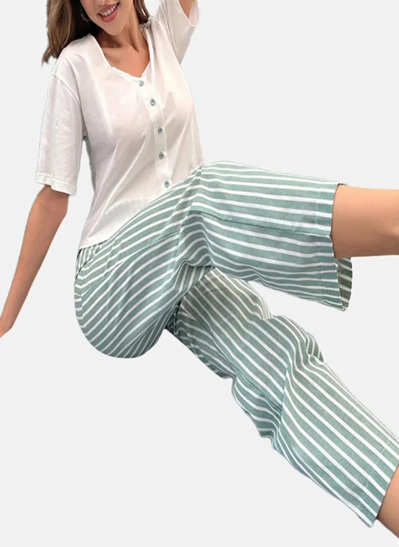 يونيكي White Striped Pyjamas & Top