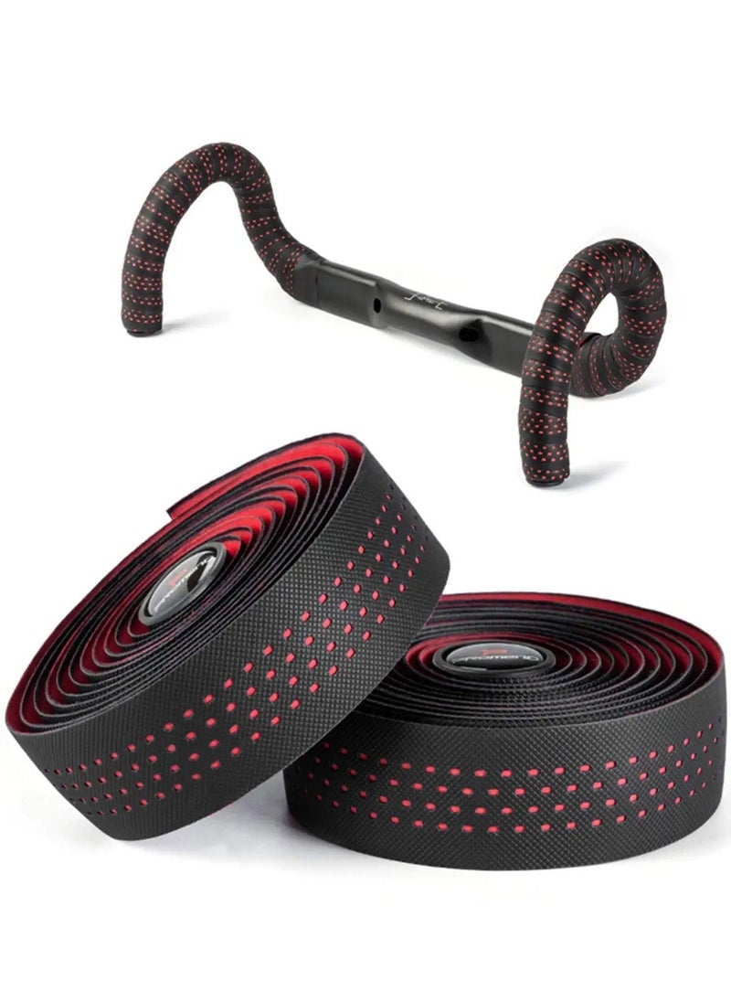 Y&D Road Bike Handlebar Tapes Made of EVA+PU, Professional Bicycle Bar Tape, Racing Handle Wraps, Grips Cover with End Plugs (Red)  - Image 1