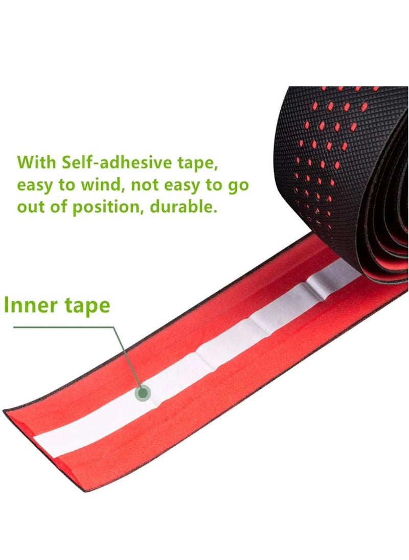Y&D Road Bike Handlebar Tapes Made of EVA+PU, Professional Bicycle Bar Tape, Racing Handle Wraps, Grips Cover with End Plugs (Red)  - Image 3