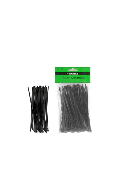 Terminator Cable Ties Black 100PCS TCT 2.5X200 BW