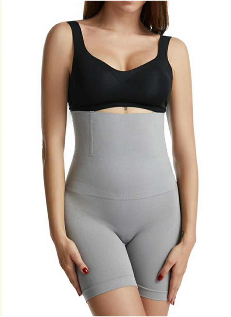إسكدنيا Great Elasticity Body Shaper Tummy Control Boxer Briefs Solid Color Shapewear Pants for Women Seamless Underwear Grey  - Image 1