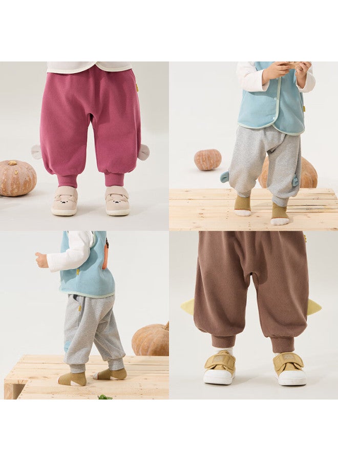 Papa [nuomi Mian] Papa Autumn Baby Pants For Boys And Girls, Loose-fitting Wide-leg Trousers For Big Bottoms, Brown, Size 80 - Image 1