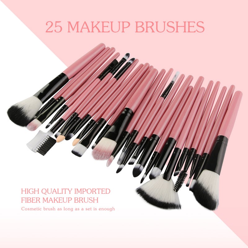 Set of 25 PCS Makeup Brush Kit for Foundation Liquid Cream Blending Powder Eyeshadow Blush Cosmetics Concealer Brushes with Soft & Dense Bristles - Image 2