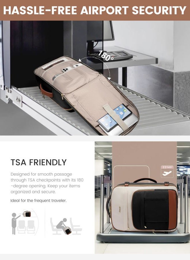 Lovevook Travel Backpack for Women, Black-beige-brown, X-Large-50L-4Pcs - Image 4