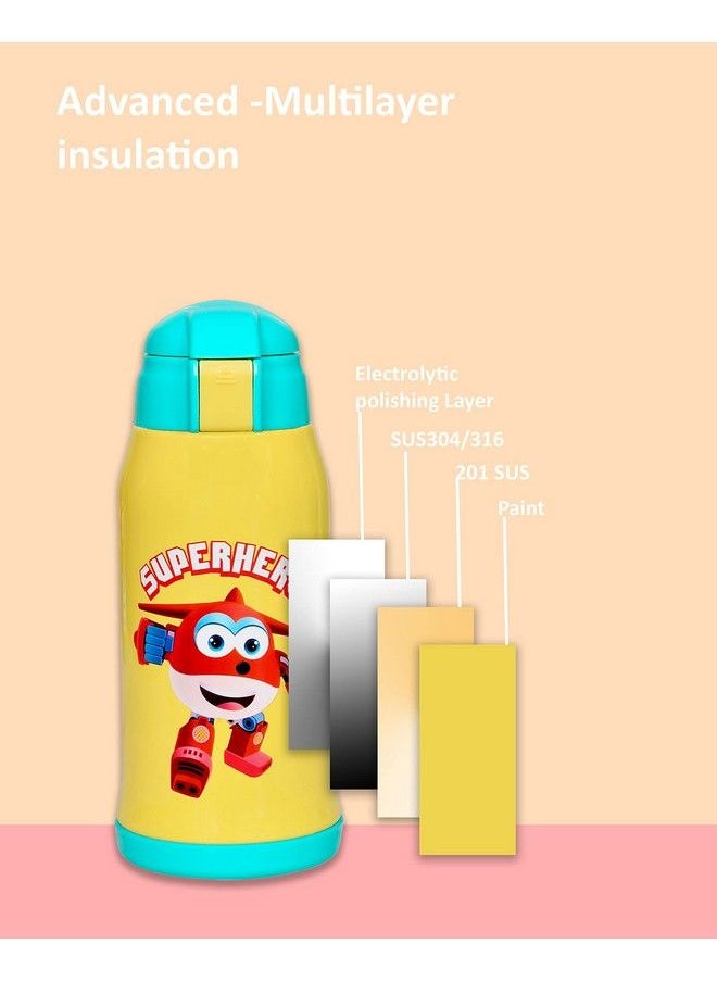 The Little Lookers Stainless Steel Insulated Sipper Bottle For Kids Sipper School Bottle Sipper Bottle With Straw Travelling Water Bottle For Kids With Pop Up Strawyellow (550Ml)  - Image 3