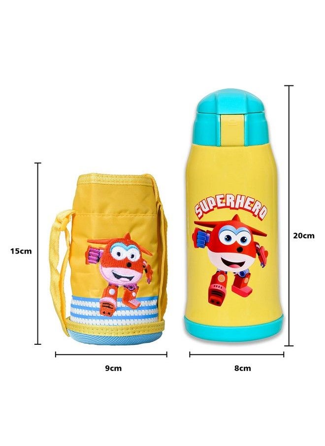 The Little Lookers Stainless Steel Insulated Sipper Bottle For Kids Sipper School Bottle Sipper Bottle With Straw Travelling Water Bottle For Kids With Pop Up Strawyellow (550Ml)  - Image 5