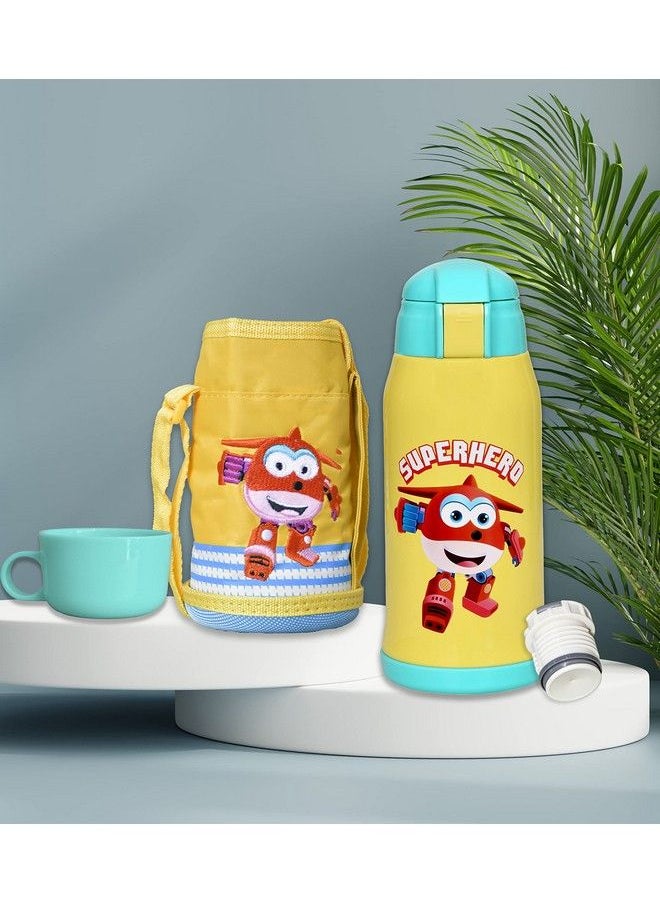 The Little Lookers Stainless Steel Insulated Sipper Bottle For Kids Sipper School Bottle Sipper Bottle With Straw Travelling Water Bottle For Kids With Pop Up Strawyellow (550Ml)  - Image 2