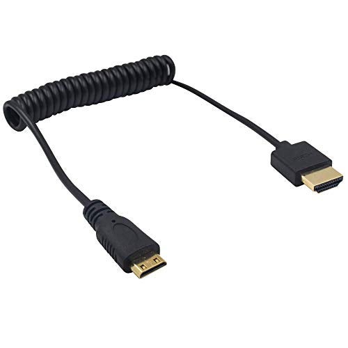 Duttek 4K Mini HDMI to HDMI Coiled Cable 1FT-4FT, Ultra-Thin HDMI to Mini HDMI Cable Support 4K Ultra HD, 1080p, 3D,for Projector, Monitor, Camcorder - Image 2