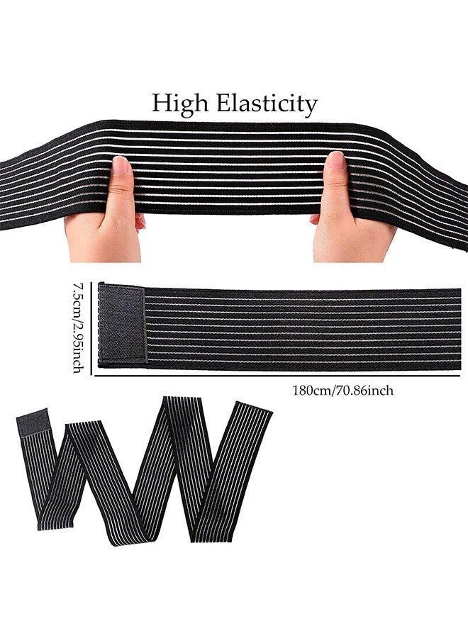 Generic 2Pcs Elastic Calf Compression Bandage Leg Compression Sleeve for Men and Women Compression Wraps Lower Legs for Stabilising Ligament Joint Pain Sport Adjustable Black 180cm - Image 2