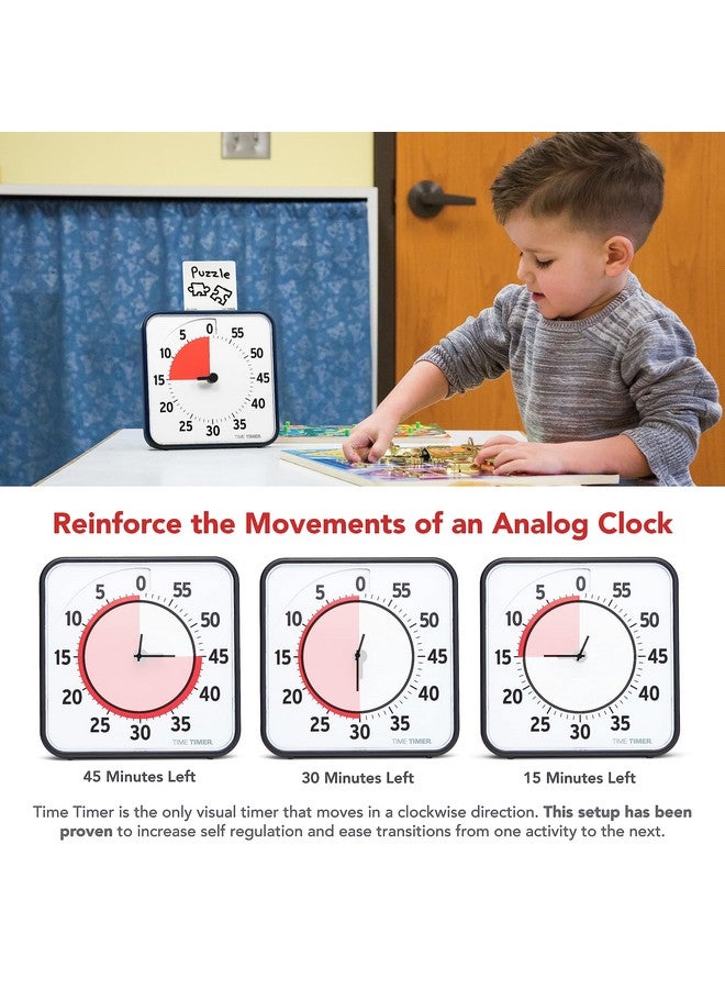 TIME TIMER 8 inch Visual Timer - 60 Minute Desk Countdown Clock with Dry Erase Activity Card, Also Magnetic - for Kids Classroom, Homeschooling Study Tool, Task Reminder, Home and Kitchen Timer - Image 4