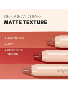 LACHAVA Ultra Matte Lipstick Lip Makeup Matte Finish Hydrating Lipstick Matte Nude Lipstick Lipliner Lip Crayons Moisture Smooth Matte Lipstick Pencils Waterproof and Long Lasting Lip Liner # 03  - Image 3