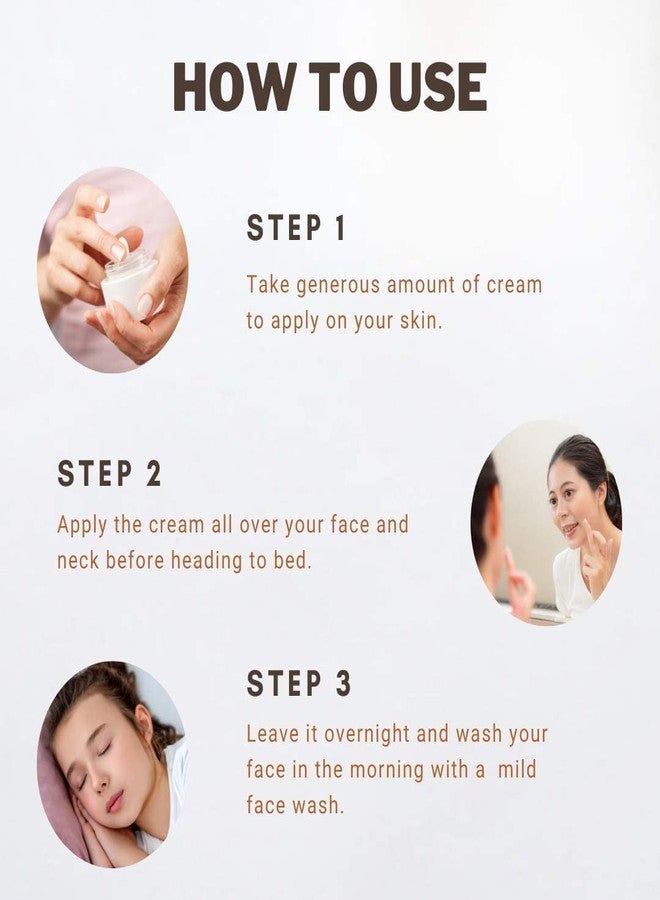Luster Night Cream Revitalizing & Regenerist Intensive Made With Natural Vitamin - C | Night Cream For Women & Men | Overnight Repair | 100% Organic Acne-Prone Treatment - (Pack of 2-60ml each) - Image 4