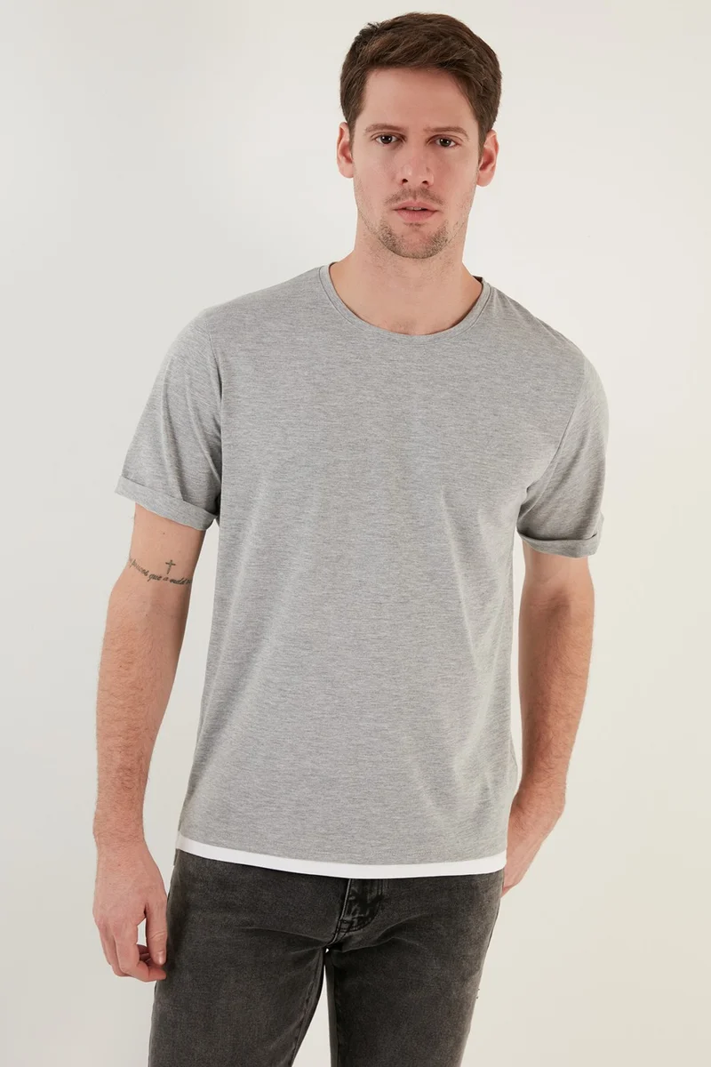 Buratti 100% Cotton Regular Fit Crew Neck T Shirt Men's T Shirt 5902515
