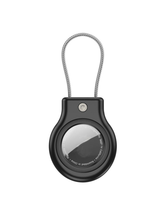 Generic - For Apple AirTag Protective Case For Apple Tracker PC Security Lock Anti-lost Hanging Buckle Tracker Protective Case-Color:Black-Applicable Models:Suitable For Airtag Locator - Image 1