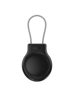 For Apple AirTag Protective Case For Apple Tracker PC Security Lock Anti-lost Hanging Buckle Tracker Protective Case-Color:Black-Applicable Models:Suitable For Airtag Locator