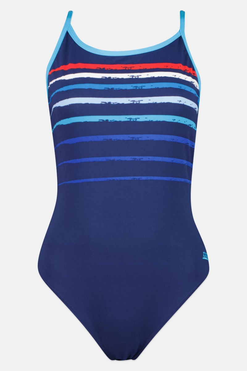 ZOGGS Women Non Padded Embroidered Logo One Piece, Multicolor - Image 1